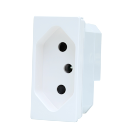 Tomada ABB N1136.2N BL 2P+T 20A 250V Branco Padrão Brasileiro Linha Unno