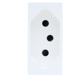 Tomada ABB N1136.N BL 2P+T 10A 250V Branco Padrão Brasileiro Linha Unno